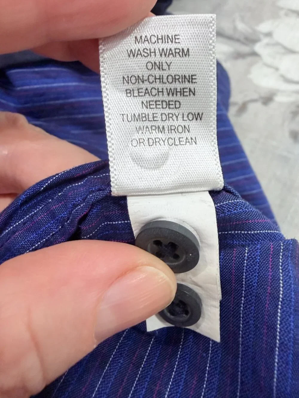 Banana Republic Shirt Mens Large Blue Striped Stretch Button Down Dress Shirt